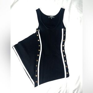 Black long dress w/ Gold accents